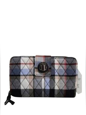 Vera Bradley RFID Perfectly Plaid Wallet with Turn Lock Closure-NWT